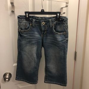 Amethyst knee length denim shorts